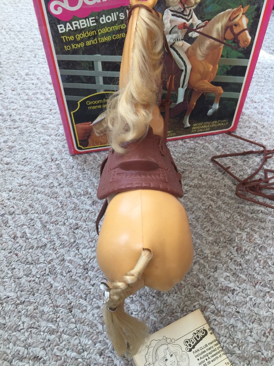 Poupée Barbie Dallas Cheval Vintage 1980 – Avec Selle Et Boîte D'Origine – Mattel