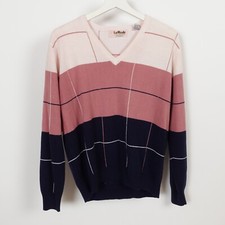 Vintage 70s 80s Lady La Mode Golf Tennis Argyle Sweater Cashmerlon Size Large