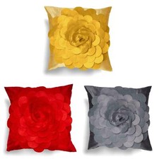 Hand sewn Felt flower cushion.3 Fabulous Colours,18" Really Unusual Item