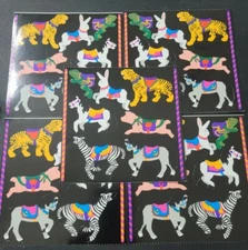 Vtg 90s Mrs. Grossman's Stickers by the Yard Carousel Animals 5 sheets LOT