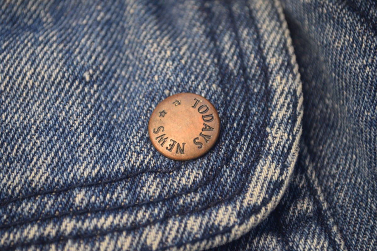 Vintage Todays News Denim Bomber Jacket Lined Blue Jean Zip Front