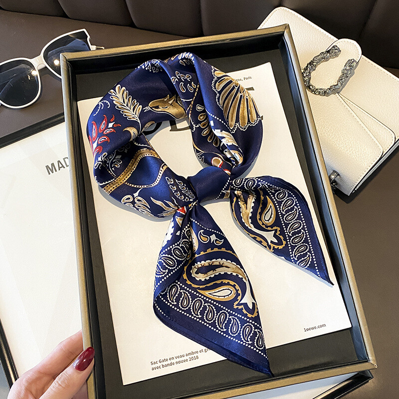 100% Mulberry Silk 27'' Scarf Women Vintage Birds Flower Kerchief