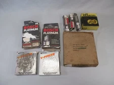 Vintage Car Parts Lot, Bosch & NGK Spark Plugs, GMC Engine Straps, L&S Bearing