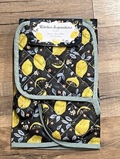 Kitchen Inspirations Set Of 3 Apron Oven Mitt Pot Holder Lemons New