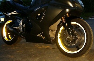 REFLECTIVE MOTORCYCLE RIM WRAP INNER WHEEL DECALS STICKERS STRIPES