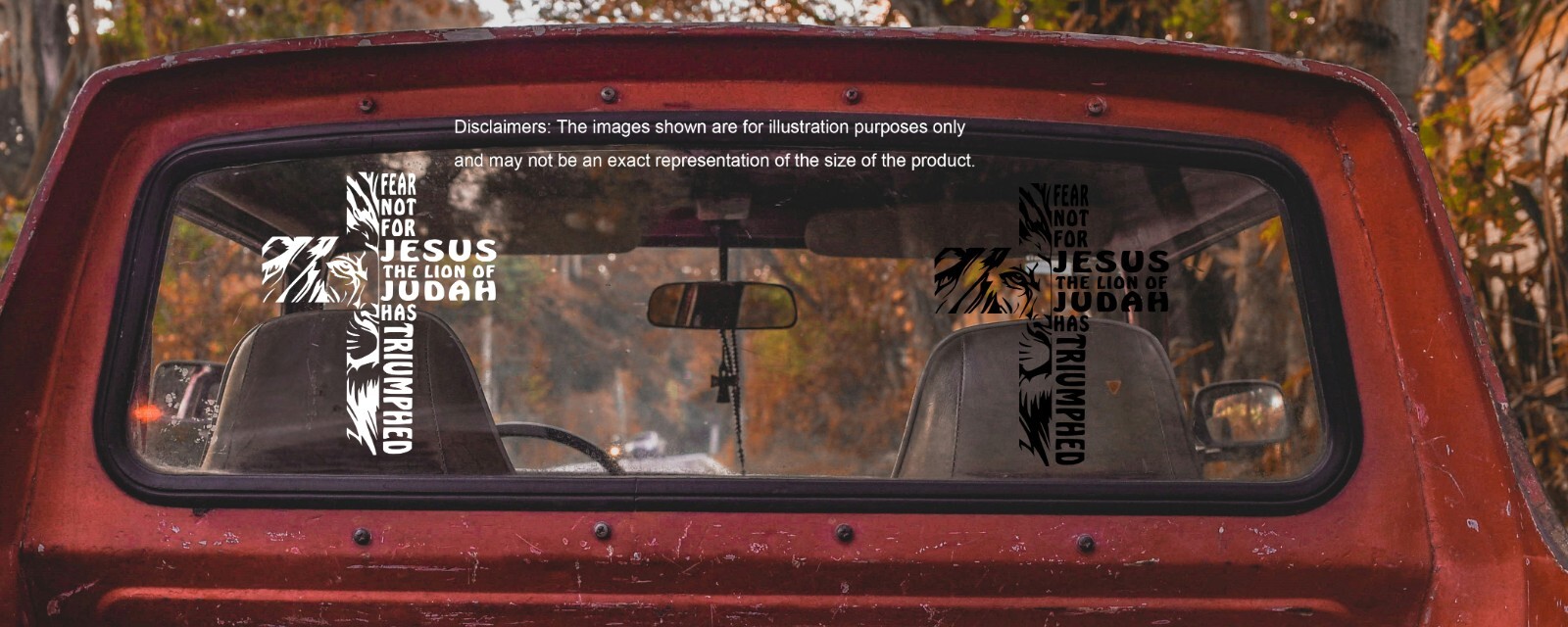 Lion of Judah Sticker, Christian Faith Decal, Fear Not Jesus Cross Vinyl