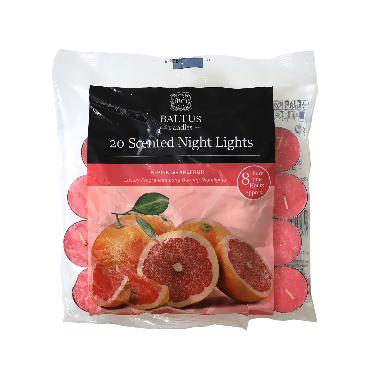 20pc Scented Tealights Night Candle Pink Grapefruit 8hrs Burning Time by Baltus