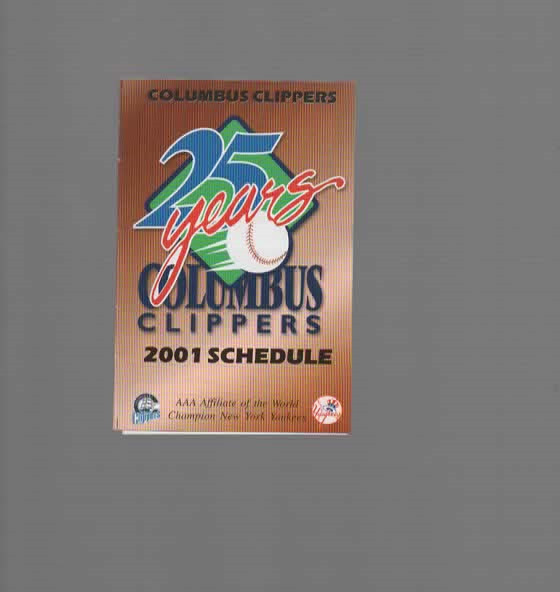 2001 COLUMBUS CLIPPERS POCKET SCHEDULE