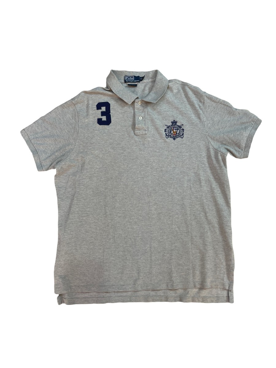 Ralph Lauren Polo Shirt Adult 2XL Grey Solid 67 Equestrian