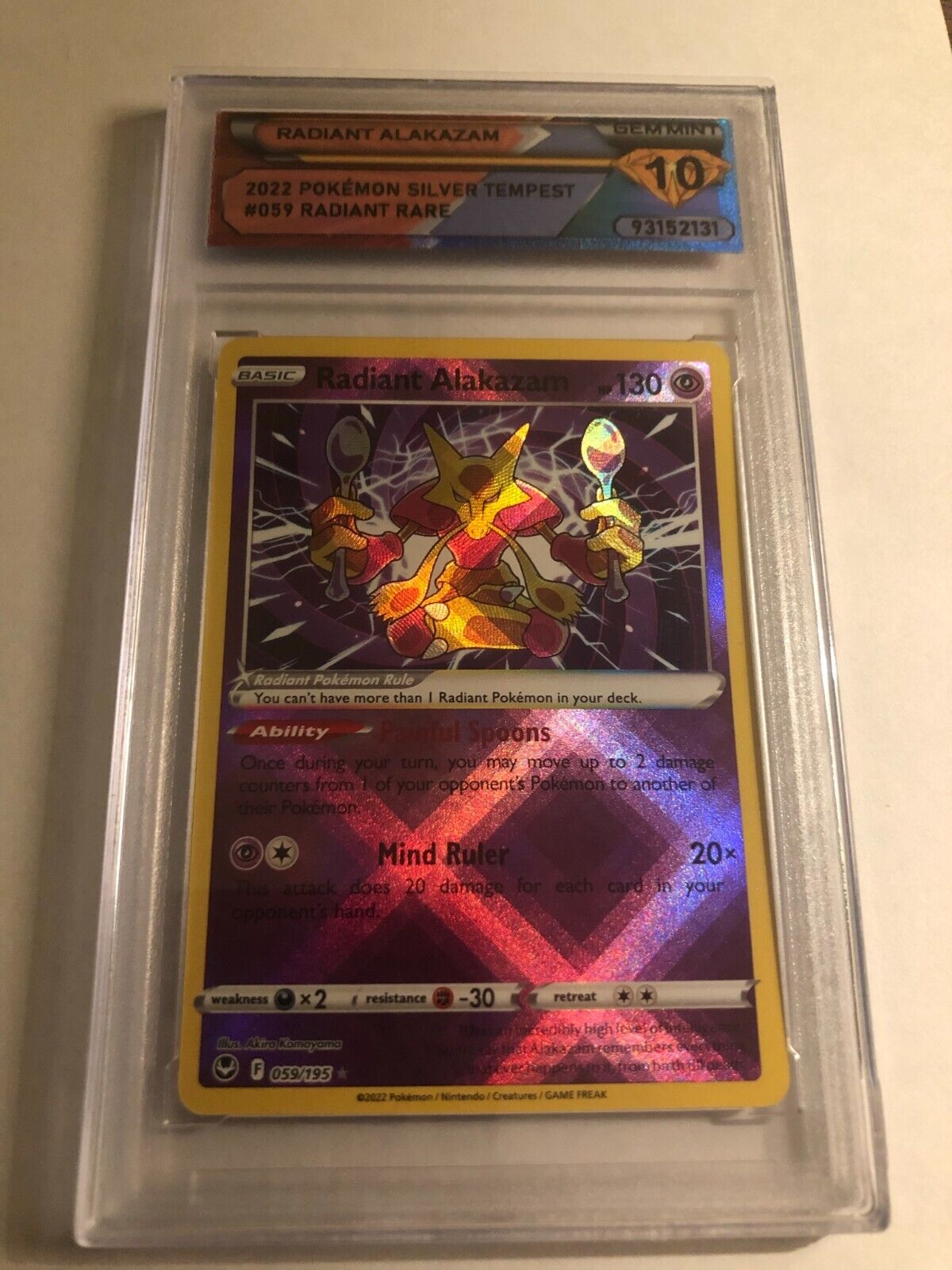 Radiant Alakazam 59/195 Pokemon Silver Tempest Card NEAR MINT NM Pokemon  Card