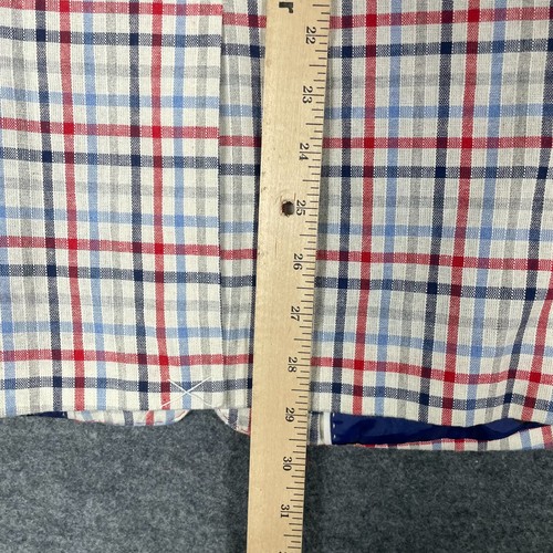 James Morgan Blazer Boys 18 White Red Plaid Sports Coat Linen Southern Summer - Picture 12 of 13