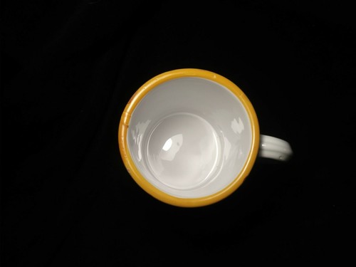 Patronelli Oronzo Grottaglie 16 Oz Mug Handpainted in Italy Cup Mug orange green - Picture 3 of 4