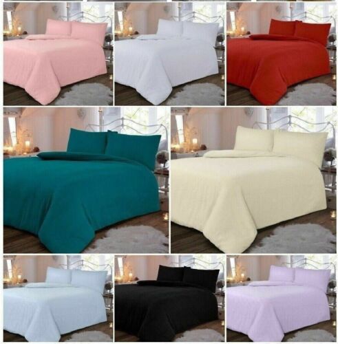 THERMAL 100% BRUSHED COTTON FLANNELETTE QUILT DUVET COVER BED SET COSY WARM SOFT - Afbeelding 1 van 30