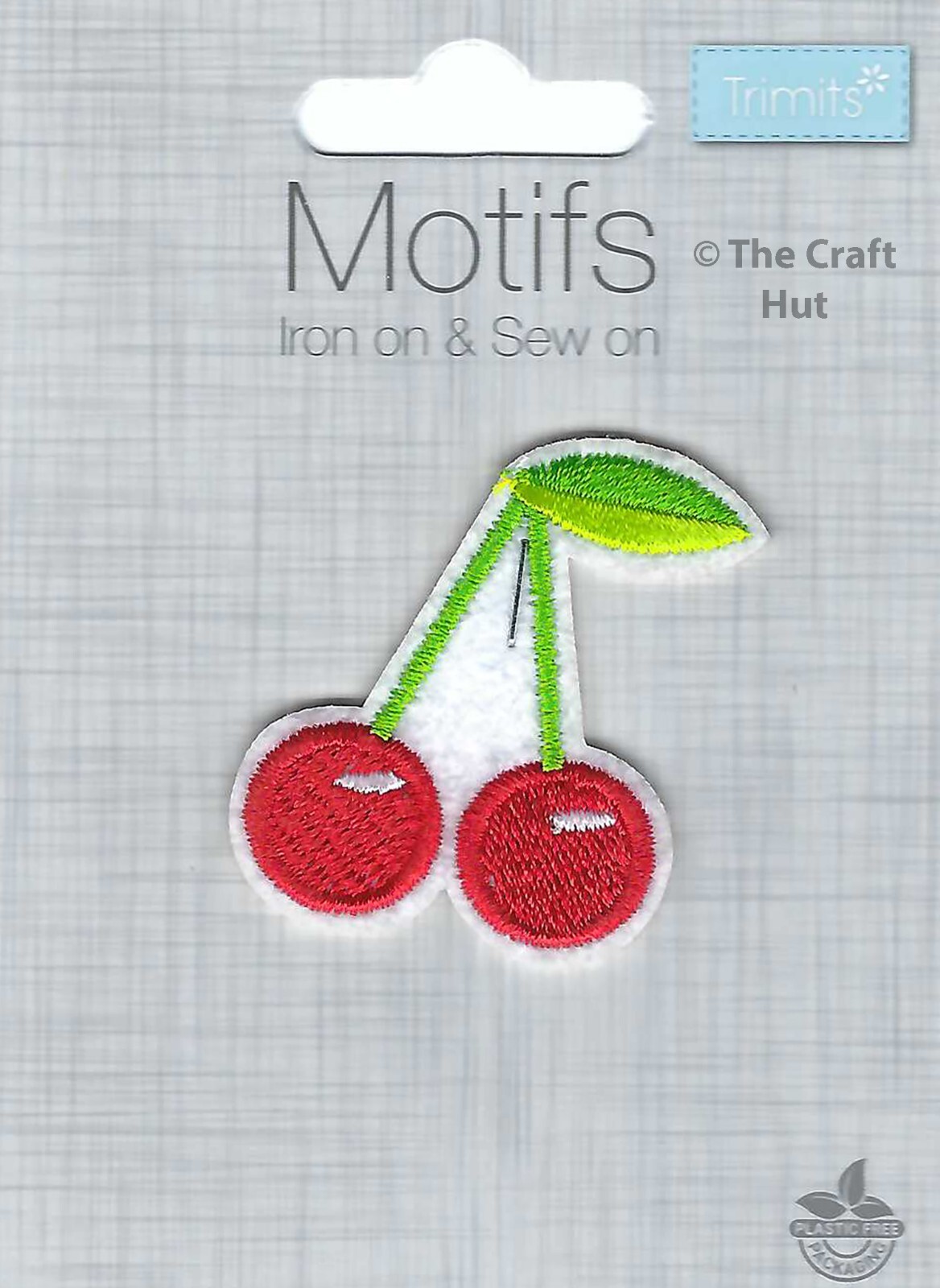 Iron On or Sew On Motifs Trimits Patch Mending Red Cherries CFM1\026B New