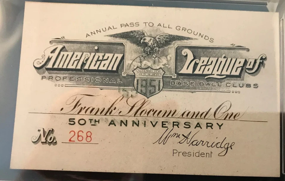 1951 Mickey Mantle Debut 1st Hit/HR RC Ticket Pass PSA Joe Di Maggio Last YR ⚾️ - Image 3 of 4