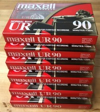 Lot Of 6 New Maxell UR 90 Blank Audio Cassette Tapes Normal Bias UR 90 Min