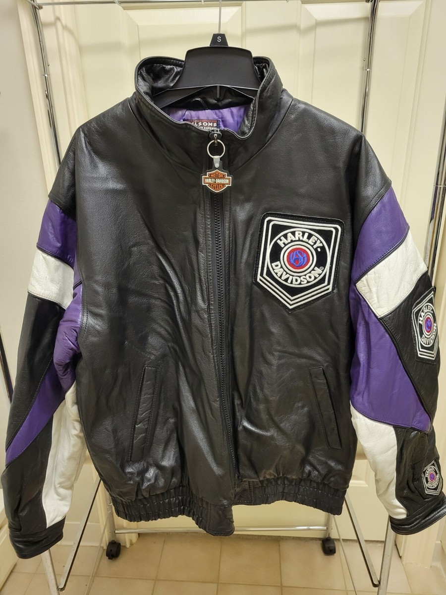 Harley-Davidson スタジャン ダークパープル Harley Davidson Motorcycle Jacket Pro Player Wilsons Leather