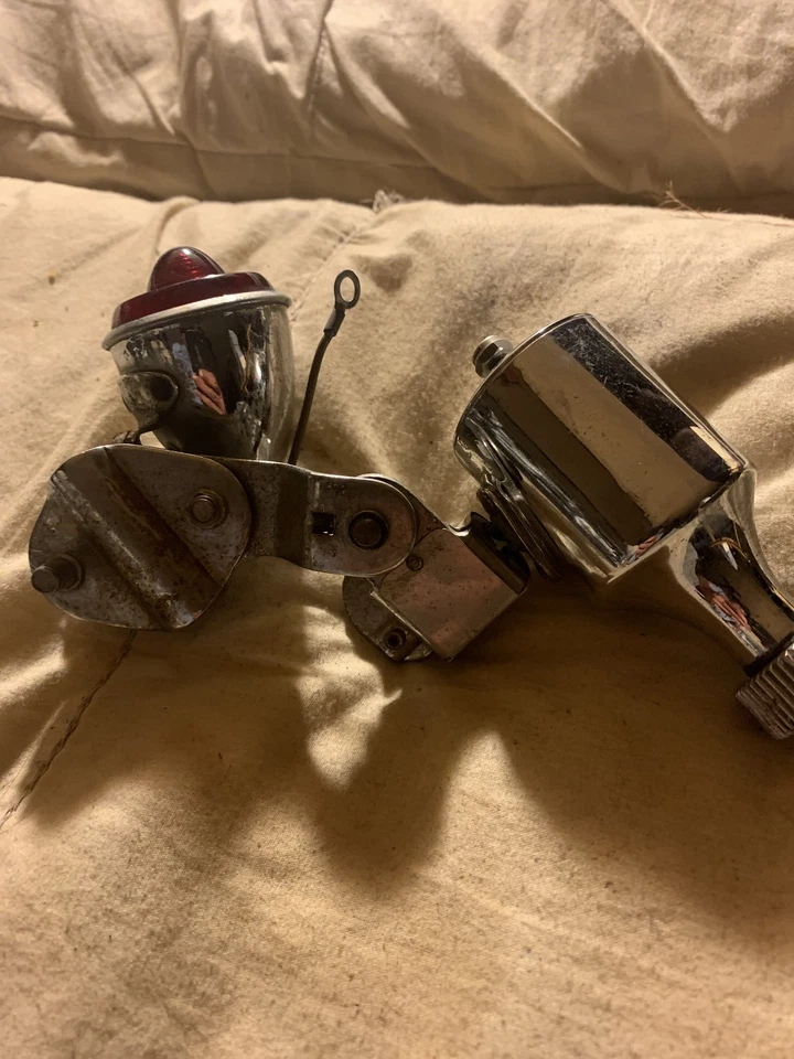 老式 Miller 自行车头和尾灯发电机镀铬套装 — 第 2/3 张图片