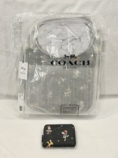 Disney x Coach Ellie File Bag Zip Wallet w/ Holiday Print Mickey CM847 CN028