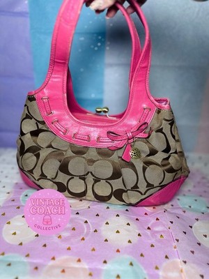 Coach Monogram Pink Leather Ergo Kisslock | eBay