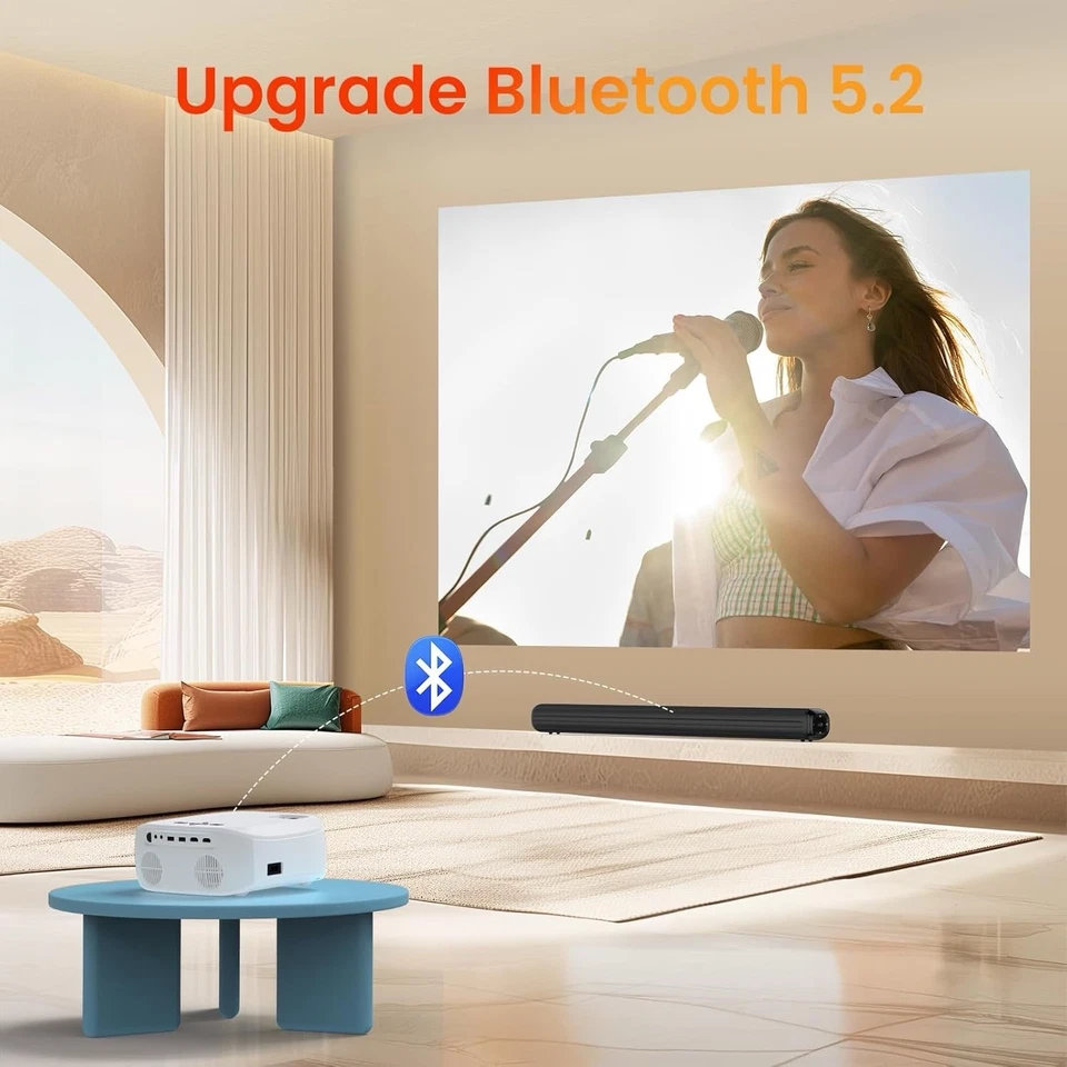 F5 LED Projector – Native 1080p HD, HDMI USB Input, Home Theater, New - Image 4 of 4