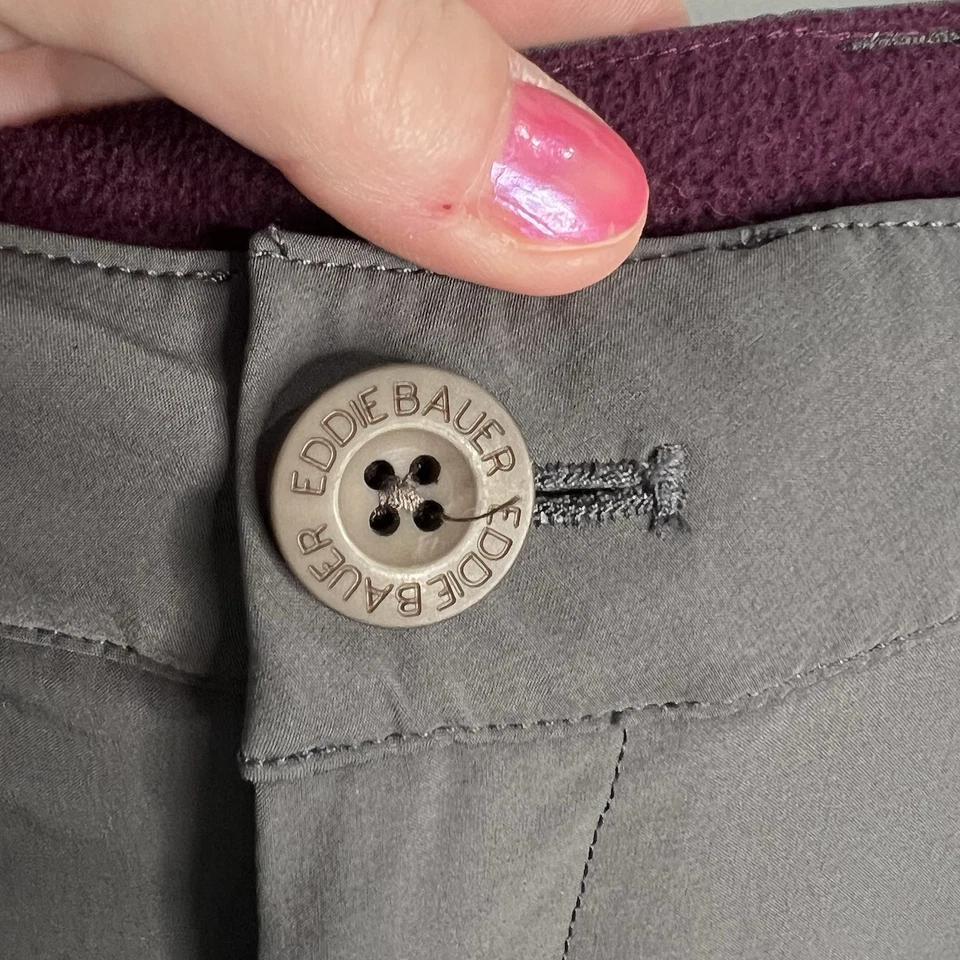 Calça cargo Eddie Bauer forrada de lã feminina tamanho 18 cinza elástica para caminhadas ao ar livre - Imagem 4 de 4