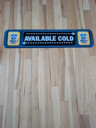 Vintage Miller Lite Beer Miller Time Cold beer Metal Tin Sign 39x9