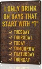 Funny Bar or Man Cave Tin Metal Signs Home D cor 12x8  Durable Vintage Beer Sign