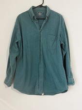 VTG Men's Woolrich Green Flannel Button Up Shirt Large 100 Cotton Heavy Weight