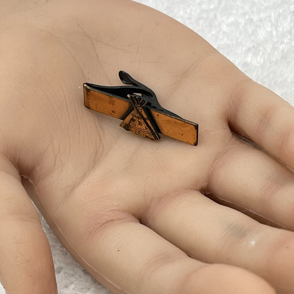 Vintage Copper Teepee Tie Clip Alligator Clasp 1.5" - Image 3 of 4