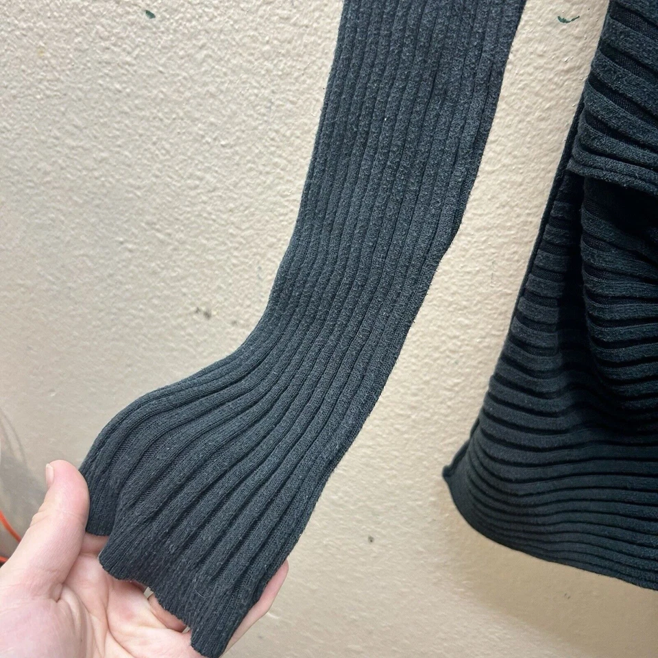 Suéter Lucidity De Colección Negro Y2K Tejido Acanalado Envoltura Cachicho Gótico XL Mezcla de Seda Foto 4 de 4