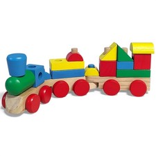Melissa  Doug Stacking Train Classic Wooden Toddler Toy 18 pcs