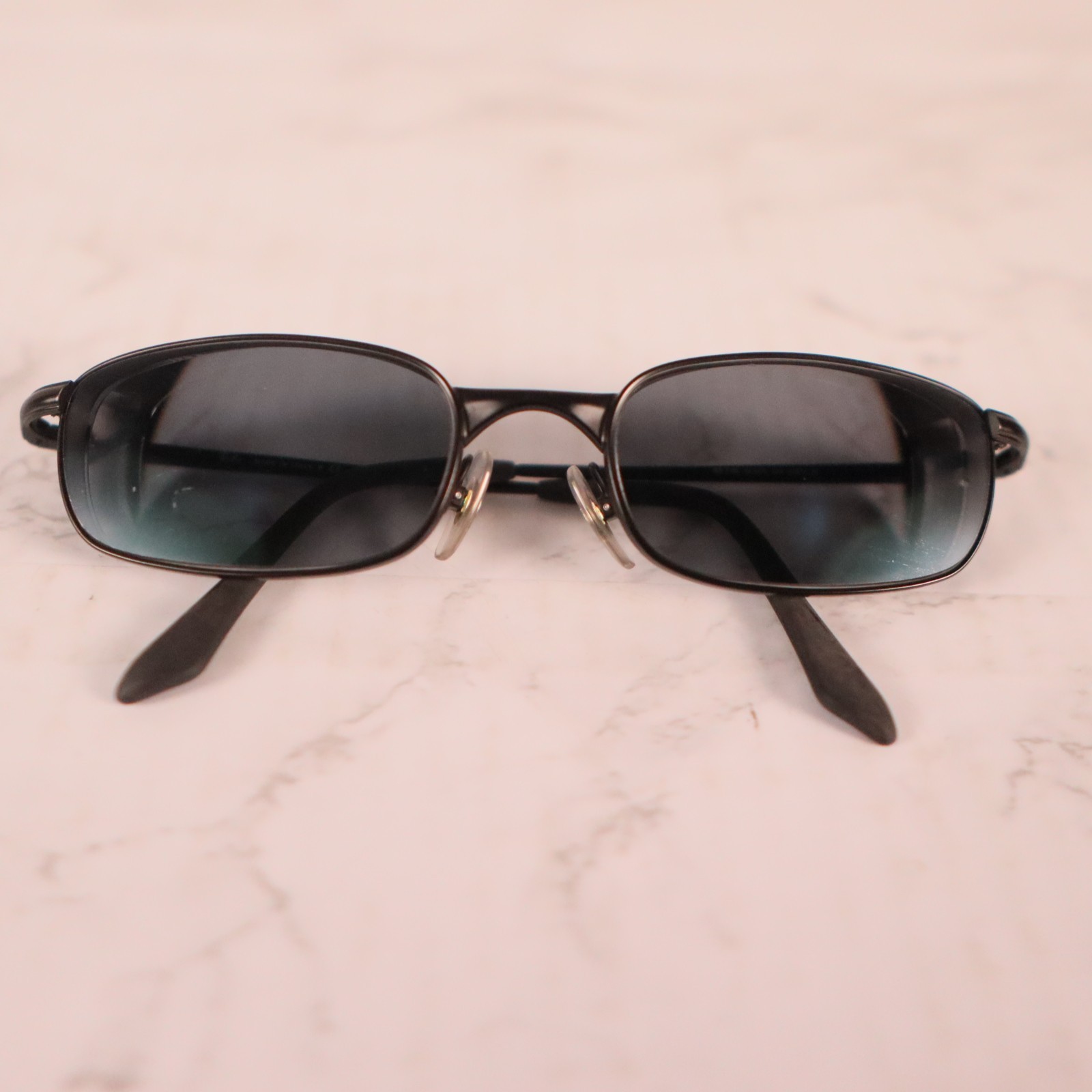 Ray-Ban Sleek RB3162 006 Polished Black Rectangular Metal Sunglasses FRAMES ONLY