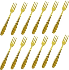 Comicfs 12-Piece Appetizer Small Forks, 5.2 Inches, Dessert Forks Stainless Stee
