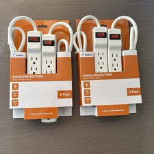 4 Belkin Surge Protectors 6 Outlets 2ft Cord 200J 2-Packs New Sealed