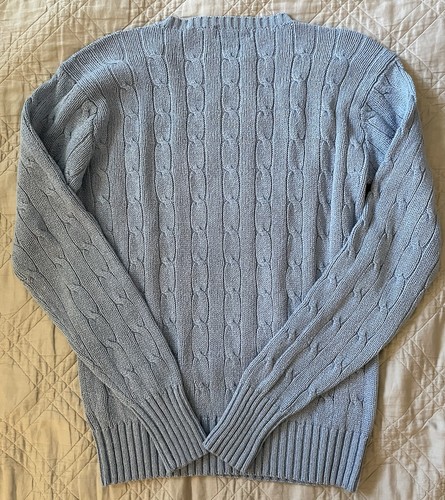 Polo Ralph Lauren Vintage Silk Cable Crewneck Sweater in Blue Size M by Ralph Lauren, Size M, $79.5 - Photo 4