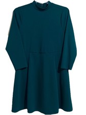 Torrid Women’s Mock Neck Knit Midi Dress Size 1X Green Long Sleeve Pockets Zip