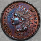 AU-UNC 1874 Indian Head Cent, Razor-Sharp specimen.
