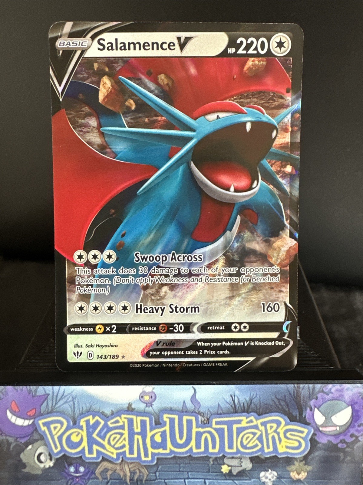 Pokemon Card Salamence V 143/189 Darkness Ablaze Half Art Near Mint