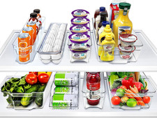 Fridge Organizer Bins   Set of 8 Refrigerator Organizers and Storage Containers,
