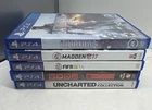 PS4 Game Lot of 5 Battlefield Madden Fifa Uncharted Evolve