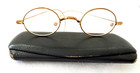 ANTIQUE Gold Tone TAWA Co Franklin Looking Framed Lenses Eyeglasses w/ Case NOS — photo 1