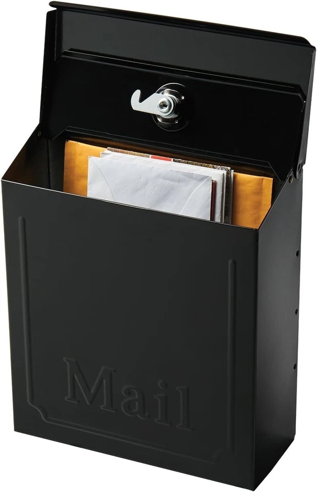 Gibraltar Vertical Galvanized Steel Wall-Mounted Black Lockable Mailbox USA - Image 2 of 4