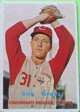 1957 Topps #341 Don Gross (Short Print) Baseball Card (Cincinnati Reds)