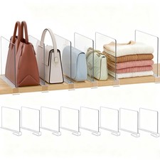 8 Pack Purse Organizer Shelf Dividers Adjustable Clear Acrylic Storage Bag