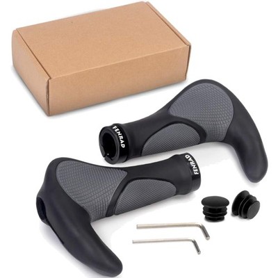 Fahrradgriffe Gummi ergonomisch Horn Lock-On MTB Trekking City E-Bike Schwarz