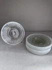 1940s Moonstone Clear Opalescent Lunch Plates Anchor Hocking, Set of 6 - 8.5”