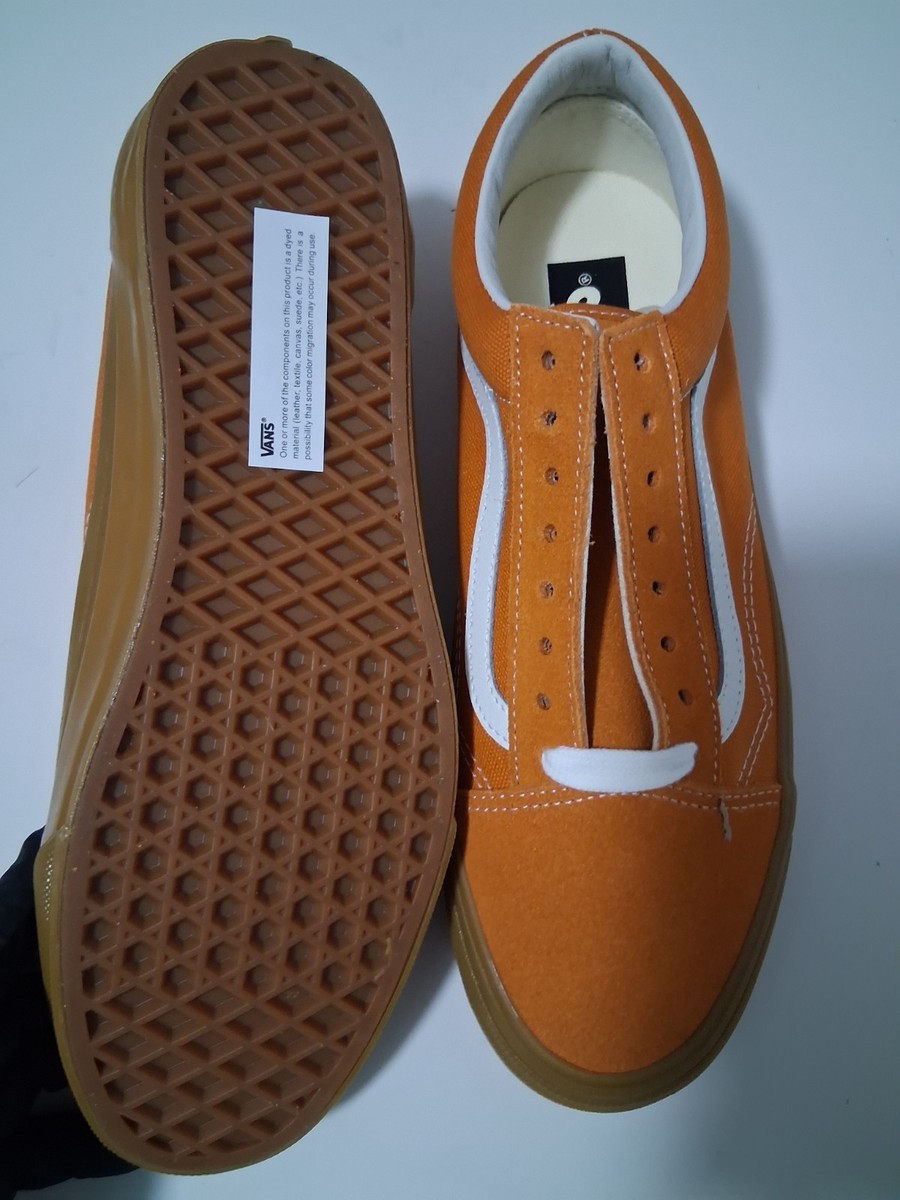 ヴぁん品 VANS Lx Old Skool Low Top Orange White Gum Men's Sneakers