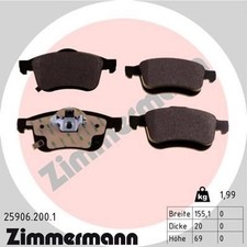 Zimmermann 25906.200.1 Bremsbelagsatz für FIAT 500L 351 352 Bremse
