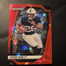 2025 Panini Prizm Draft Picks Saquon Barkley Penn State Red Cracked Ice #190